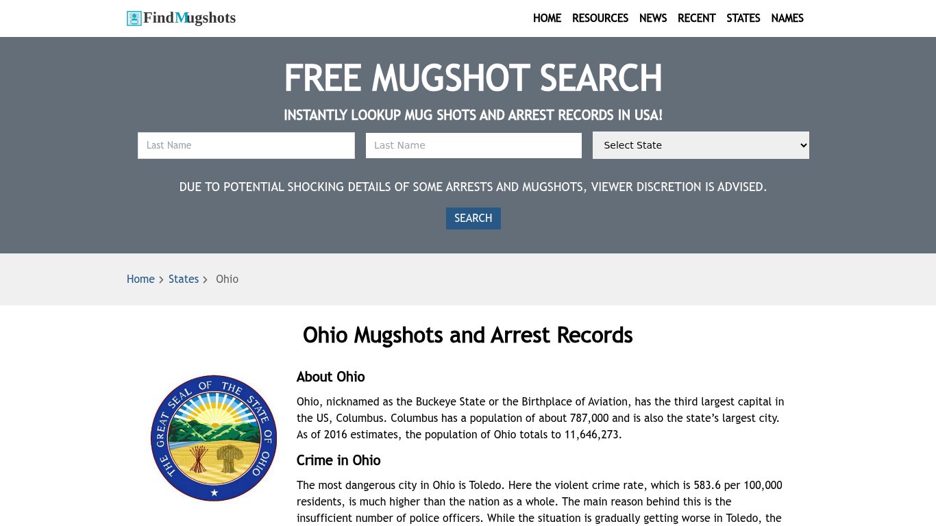 Find Ohio Mugshots - Find Mugshots